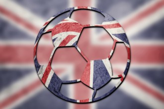Soccer ball national Great Britain flag. Union Jack football ball