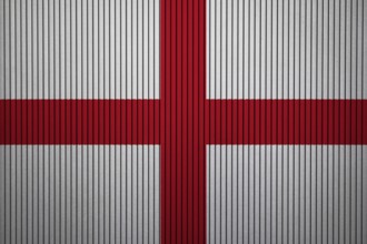 England Flag painted on the cracked grunge concrete wall