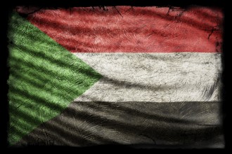 Sudan Flag, Grunge Texture Background