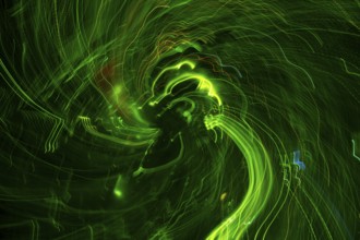 An image of green moving lights background