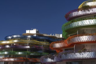 Ibiza, Spain, 1 February, 2024: view of the landmark modern architecture Miramar residence and