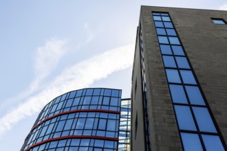 Detail of a modern office complex with blue sky