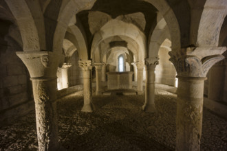 Cripta, iglesia romanica, de San Martín de Tours, consagrada en 1156, San Martin de Unx, comunidad