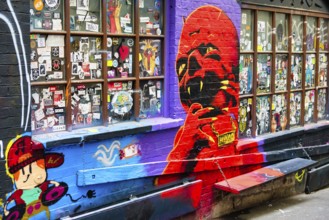 Colourful street art on AC/DC Lane, Melbourne, Victoria, Australia