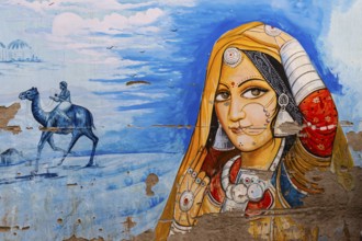 Street-Art in den Straßen der Altstadt von Jodhpur, Rajasthan, Indien