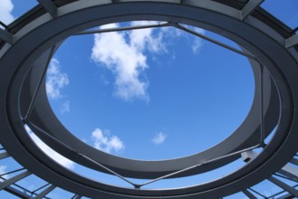 Roof construction of the Reichstag dome in Berlin, Berlin, Germany