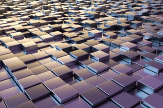 A background image of some purple metallic cubes