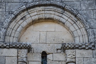 Window, Romanesque hermitage of San Frutos, Las Hoces del Río Duratón Natural Park, Segovia