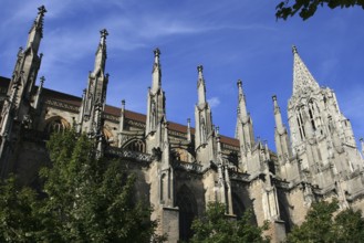 Ulm Minster in Gothic style, highest church tower in the world, Ulm, Baden-Württemberg, Germany