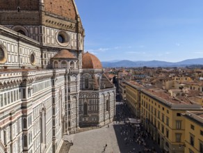 Aerial view of the cathedral Santa Maria del Fiore in Florence, Italy