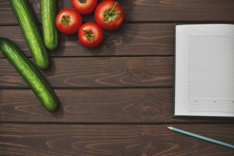 Spring Food Diet on a wooden background. Top view
