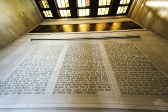 Mural of the Lincoln Memorial, the Lincoln Memorial. Shooting Location: Washington, DC
