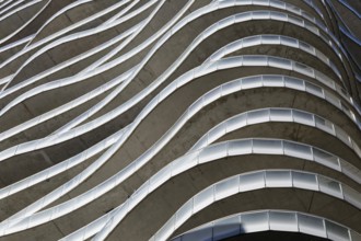 Architecture, curved balcony of an apartment complex, Montreal, Province of Quebec, Canada