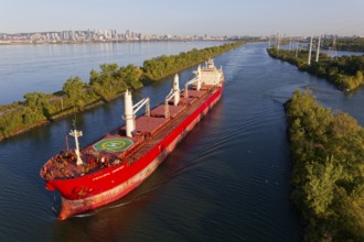 Cargo ship on the Saint Lawrence Seaway, Montreal, Province of Quebec, Canada