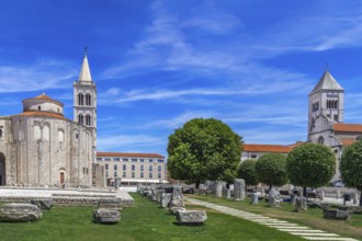 View of Roman Forum with Church of St. Donatus and St. Mary's Church, Zadar, Croatia