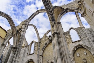 Ruins of Carmo Convent, an archaeological museum in Lisbon, Portugal