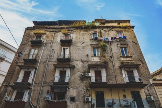 Typical street with houses in Italy