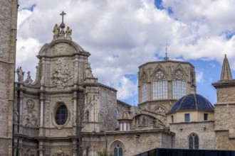 Detail of the Cathedral of Valencia (Catedral de Santa María de Valencia), in the historic centre,