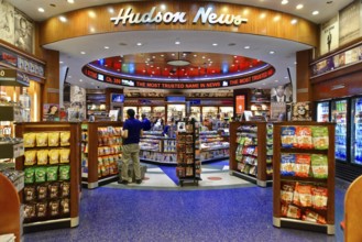 A well-lit shop with a wide range of magazines and snacks, Manhattan, Brooklyn, New York City, New