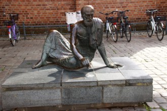 Archimedes statue on the market square in Güstrow