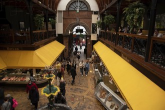 Cork, Ireland, September 3 2021: Interior view of the English food and groceries market landmark in