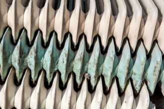 Old cast iron household radiators
