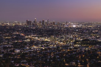 A picture of Downtown Los Angeles at sunset