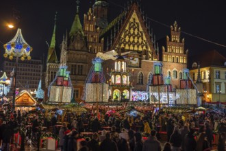 WROCLAW, POLAND, DECEMBER 6, 2024: Traditional Christmas fair called Jarmark Bozonarodzeniowy in