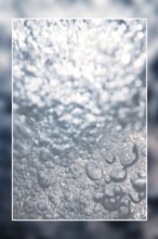 Air bubbles, underwater bubbles underwater background blank text box