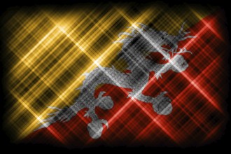 Bhutan flag, national flag, modern flag background