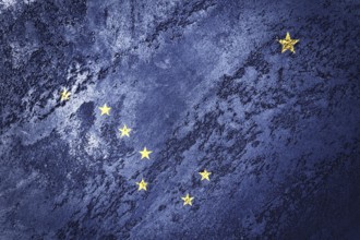Grunge Alaska state flag. Alaska flag background grunge texture
