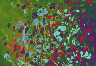 Abstract marbling floral pattern for fabric, design