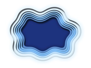 Illustration of a cloud frame paper cut out background