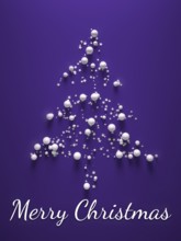 3d rendering of a purple merry christmas tree