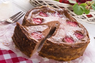 Chocolate cheese cake with Strawberry