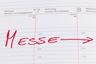 A date is entered in a calendar: Messe Austria