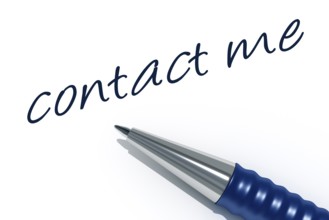 An image of a pen with the message contact me