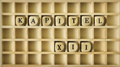 An image of a wooden game with the word chapter twelve in german language
