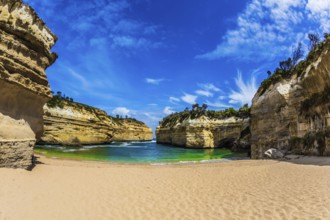 Magnificent little beach in the bay of Pacific ocean. The Great Ocean Road of Australia. The