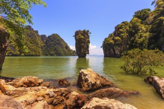 Whimsical island in the Andaman Sea. James Bond Island. Wonderful holiday in Thailand
