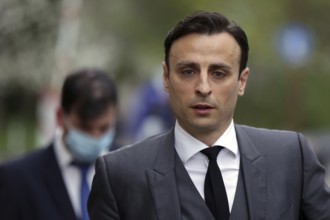 Sofia, Bulgaria: 27 April, 2021: Bulgarian former professional footballer Dimitar Berbatov leaves a