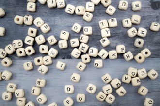 Block of alphabet studded on the floor. Shooting Location: Tokyo metropolitan area