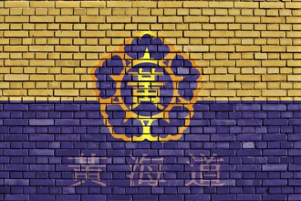 Flag of Hwanghae-do painted on brick wall