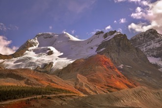 Northern mountains shined by morning beams of the sun