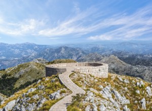 Viewpoint of Njegos Mausoleum in Mountains of Lovcen, Montenegro