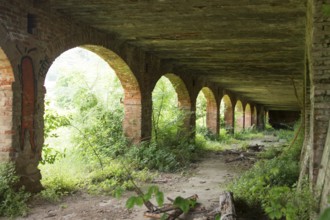 What remains of an old abandoned brick factory