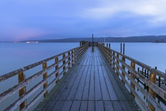 Rainy winter morning in Dießen am Lake Ammer