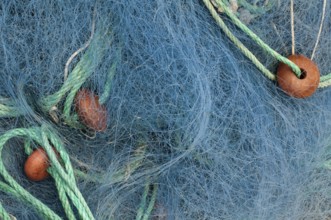Blue color fishing nets background
