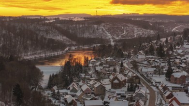 View over Güntersberge evening mood sunset