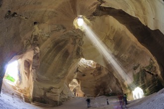 The famous underground park Beit Guvrin. Israel. Ancient caves for the extraction of building